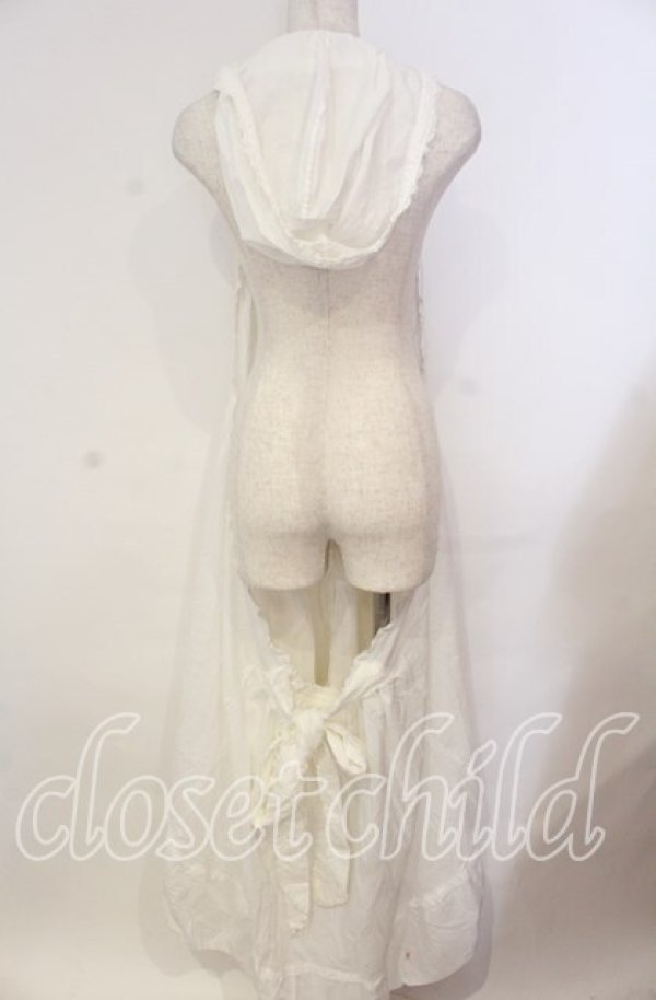 画像4: PINK HOUSE / ローンフード付きロングベスト【お直しあり】  シロ O-25-10-31-040-LO-OP-IG-OS (4)