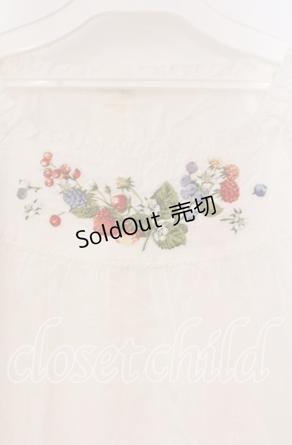 画像2: PINK HOUSE / いちご刺繍ブラウス  シロ O-25-10-31-041-LO-BL-IG-OS (2)