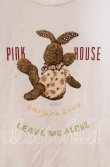 画像2: PINK HOUSE / ラビットプリントTシャツ L シロ O-25-10-31-005-LO-TS-IG-ZT070 (2)