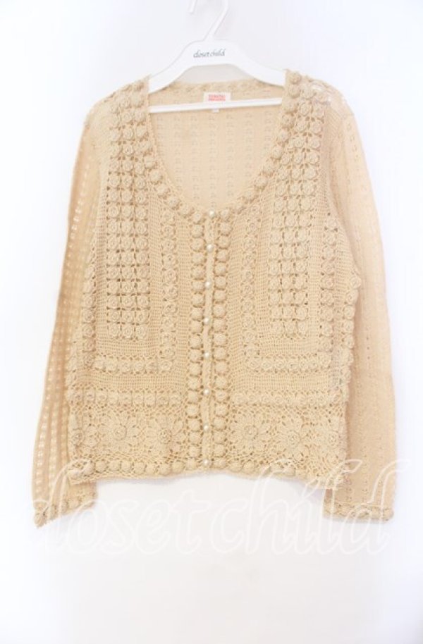 画像1: TOMATSU / プチバラモチーフカーディガン 38 アイボリー O-25-10-31-044-LO-TO-IG-OS (1)