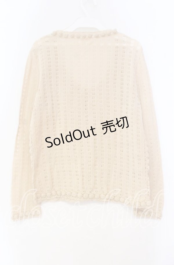 画像3: TOMATSU / プチバラモチーフカーディガン 38 アイボリー O-25-10-31-044-LO-TO-IG-OS (3)