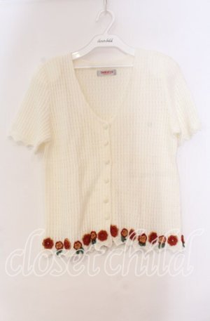 画像: TOMATSU / ローズモチーフカーディガン  オフ O-25-10-31-045-LO-TO-IG-OS