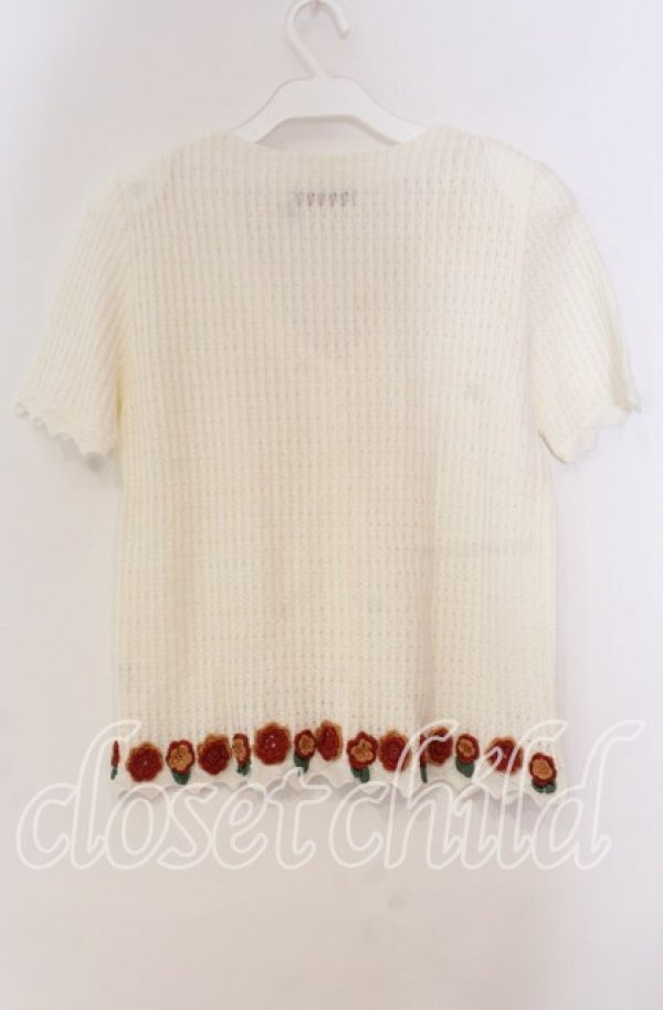 画像3: TOMATSU / ローズモチーフカーディガン  オフ O-25-10-31-045-LO-TO-IG-OS (3)