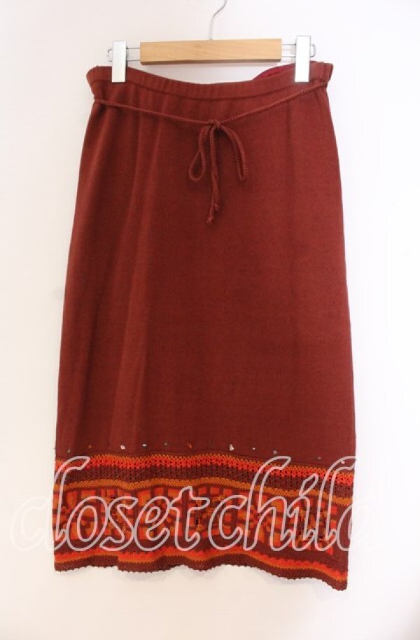 画像1: TOMATSU / パッチワークサマースカート 40 アカ系 O-25-10-31-057-LO-SK-IG-OS (1)