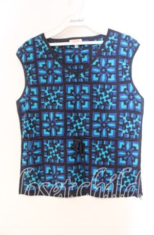 画像: TOMATSU / パッチワークサマーベスト 38 ブルー O-25-10-31-060-LO-TO-IG-OS