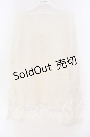 画像: PINK HOUSE / モヘア編み透かしニット  シロ O-25-10-31-068-LO-TO-IG-OS