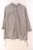 画像1: PINK HOUSE / チェックフードブラウス L サックス O-25-10-31-069-LO-BL-IG-ZI (1)