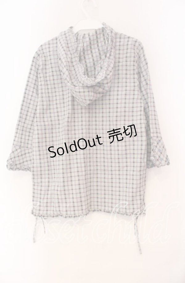画像3: PINK HOUSE / チェックフードブラウス L サックス O-25-10-31-069-LO-BL-IG-ZI (3)