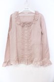 画像1: PINK HOUSE / くるみボタンフリルブラウス  ピンク O-25-10-31-070-LO-BL-IG-OS (1)