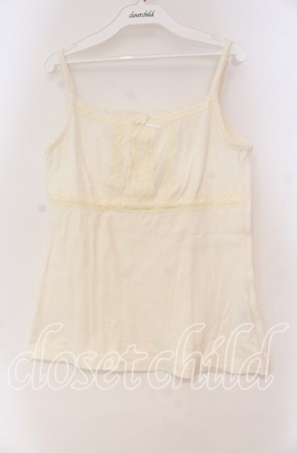 画像1: PINK HOUSE / レース配色キャミソール L シロ O-25-10-31-073-LO-TO-IG-OS (1)