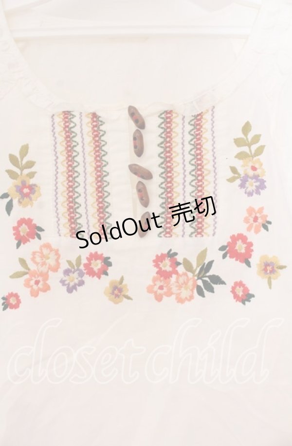 画像2: PINK HOUSE / 木製ボタンブラウス  ピンク×マルチ O-25-10-31-074-LO-BL-IG-OS (2)