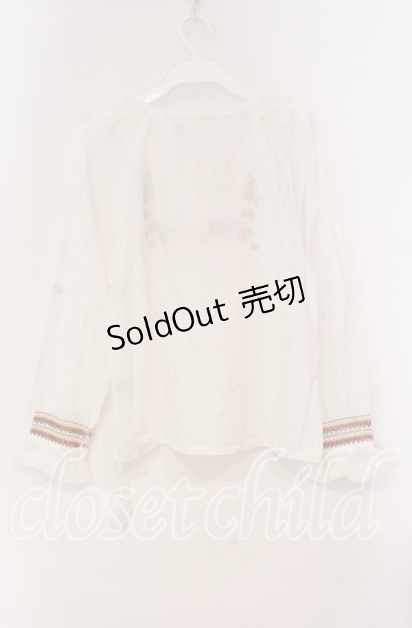 画像3: PINK HOUSE / 木製ボタンブラウス  ピンク×マルチ O-25-10-31-074-LO-BL-IG-OS (3)