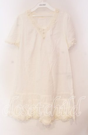 画像: PINK HOUSE / レース配色シャツチュニック  シロ O-25-10-31-076-LO-OP-IG-OS