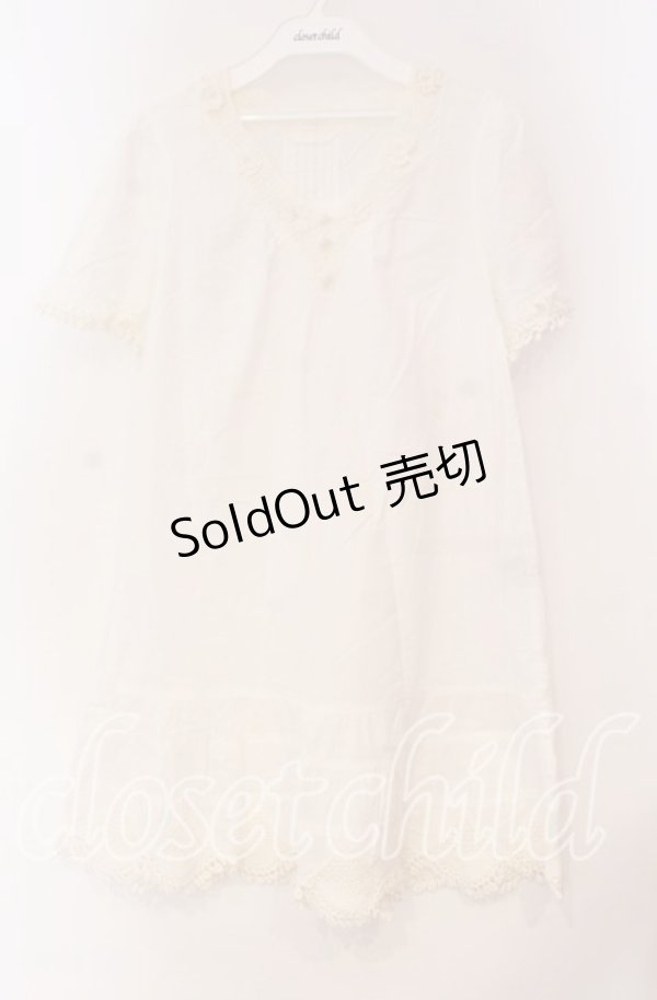 画像1: PINK HOUSE / レース配色シャツチュニック  シロ O-25-10-31-076-LO-OP-IG-OS (1)