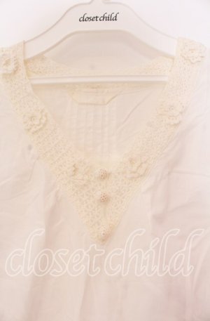 画像: PINK HOUSE / レース配色シャツチュニック  シロ O-25-10-31-076-LO-OP-IG-OS