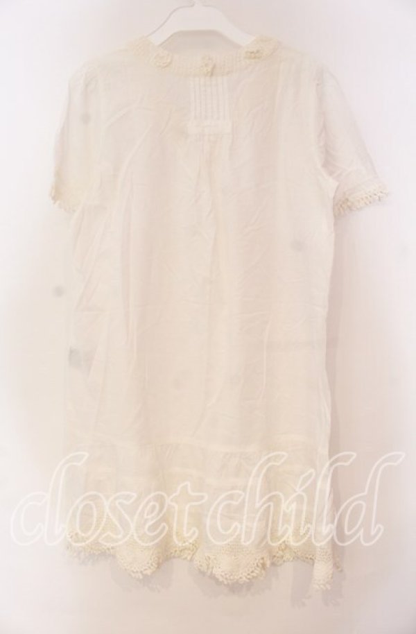 画像4: PINK HOUSE / レース配色シャツチュニック  シロ O-25-10-31-076-LO-OP-IG-OS (4)