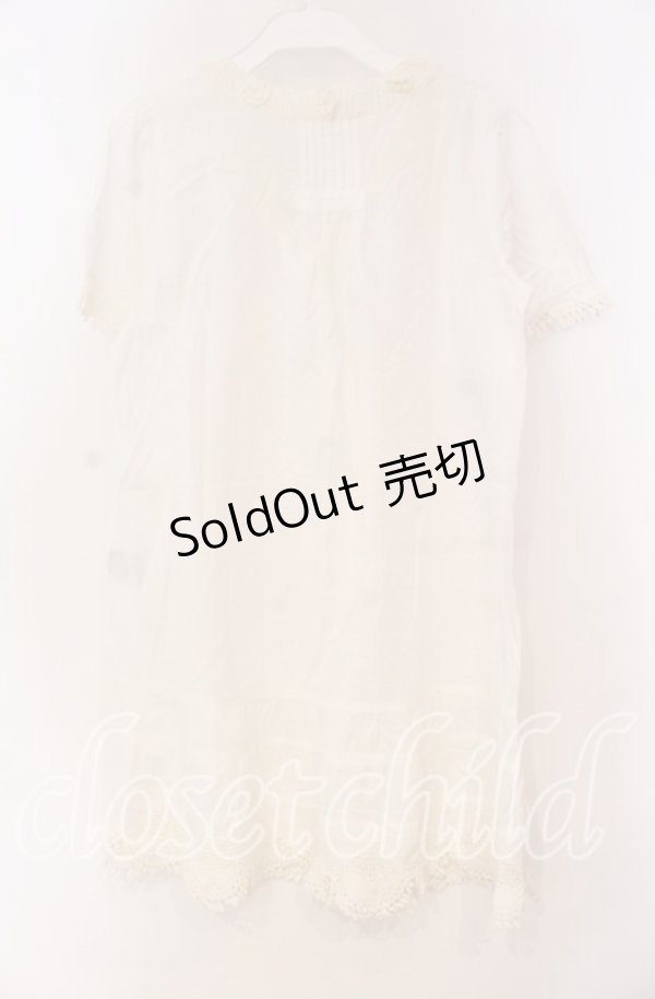 画像4: PINK HOUSE / レース配色シャツチュニック  シロ O-25-10-31-076-LO-OP-IG-OS (4)