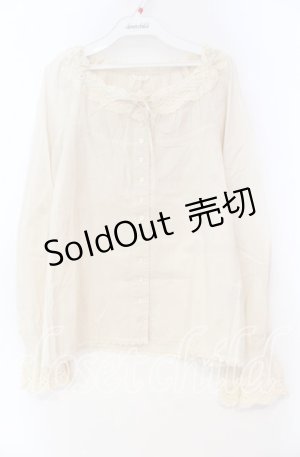 画像: PINK HOUSE / 花モチーフブラウス  生成り O-25-10-31-081-LO-BL-IG-OS