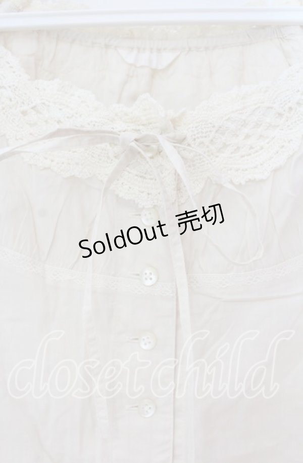 画像2: PINK HOUSE / 花モチーフブラウス  生成り O-25-10-31-081-LO-BL-IG-OS (2)