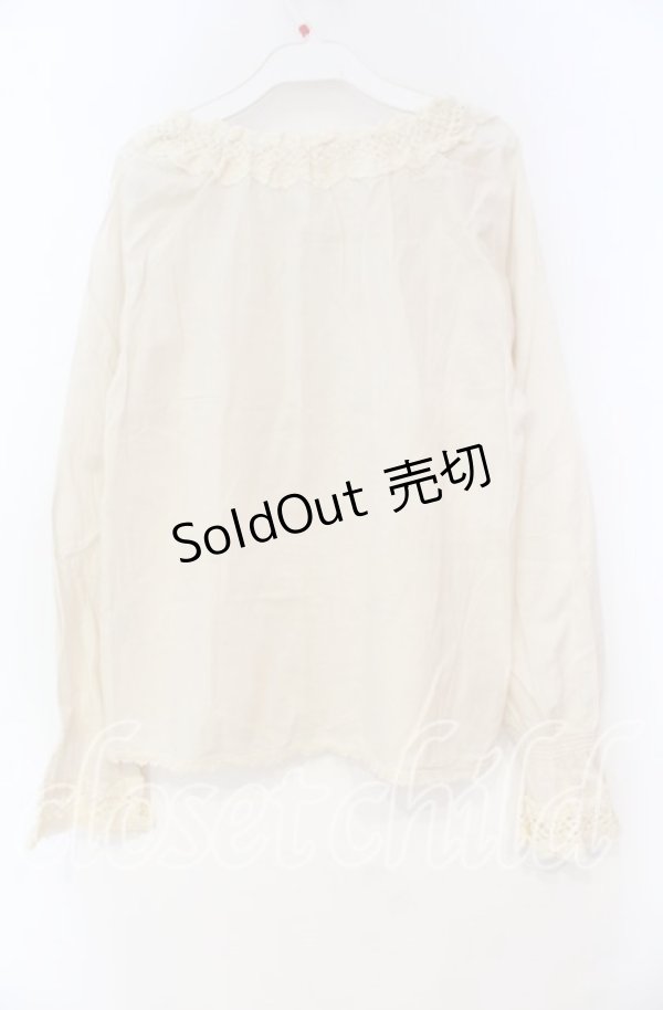 画像3: PINK HOUSE / 花モチーフブラウス  生成り O-25-10-31-081-LO-BL-IG-OS (3)