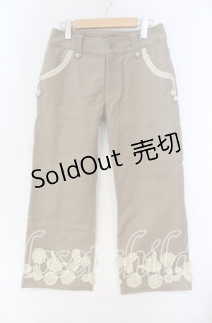 画像: PINK HOUSE / ニットモチーフパンツ L ベージュ O-25-10-31-082-LO-PA-IG-OS