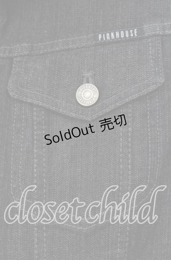 画像2: PINK HOUSE / くま刺繍デニムジャケット L クロ O-25-10-31-088-LO-JA-IG-OS (2)