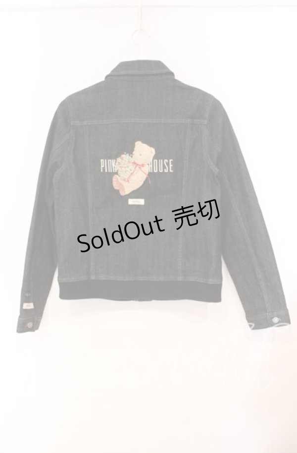画像3: PINK HOUSE / くま刺繍デニムジャケット L クロ O-25-10-31-088-LO-JA-IG-OS (3)