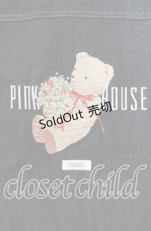 画像4: PINK HOUSE / くま刺繍デニムジャケット L クロ O-25-10-31-088-LO-JA-IG-OS (4)