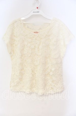 画像: TOMATSU / ローズ編みトップス  アイボリー O-25-10-31-089-LO-TO-IG-OS