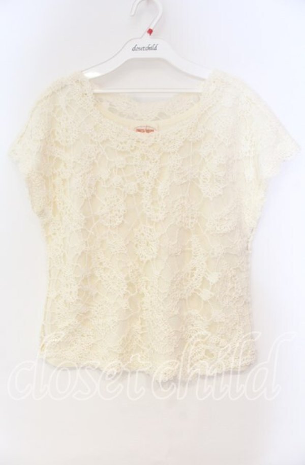 画像1: TOMATSU / ローズ編みトップス  アイボリー O-25-10-31-089-LO-TO-IG-OS (1)