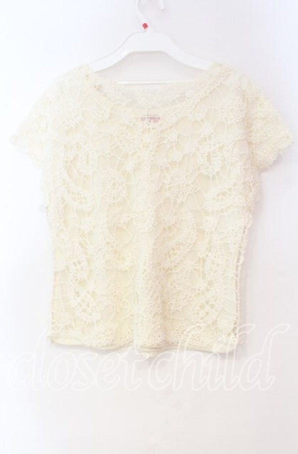 画像3: TOMATSU / ローズ編みトップス  アイボリー O-25-10-31-089-LO-TO-IG-OS (3)