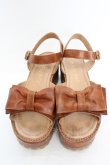 画像2: Jane Marple / オープントゥリボンサンダル 約24cm相当 ライトブラウン O-25-10-31-2004-JM-SH-IG-OS (2)