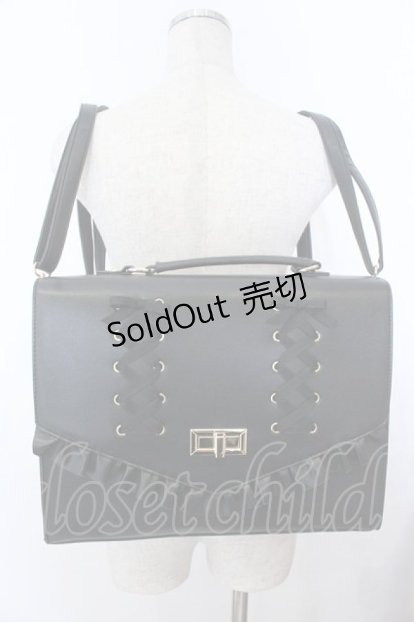 画像1: axes femme POETIQUE / レースアップサッチェルバッグ   O-25-10-31-2040-AX-BG-OW-OS (1)