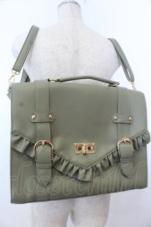 画像: axes femme POETIQUE / フリルサッチェルバッグ  グリーン O-25-10-31-2041-AX-BG-OW-OS