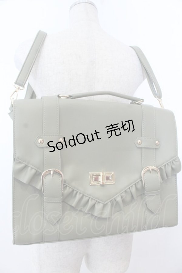 画像1: axes femme POETIQUE / フリルサッチェルバッグ  グリーン O-25-10-31-2041-AX-BG-OW-OS (1)