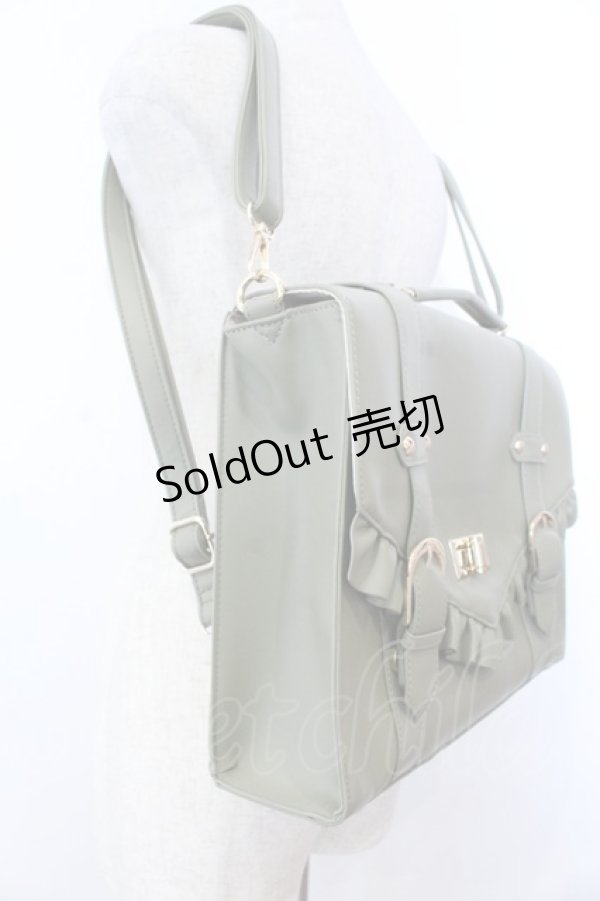 画像2: axes femme POETIQUE / フリルサッチェルバッグ  グリーン O-25-10-31-2041-AX-BG-OW-OS (2)