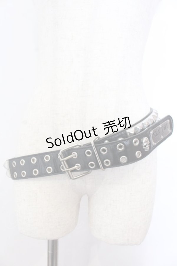 画像1: SEX POT ReVeNGe / スタッズベルト  ブラック O-25-10-31-2042-SP-ZA-IG-OS (1)