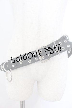 画像: SEX POT ReVeNGe / スカルスタッズベルト  ブラック×シルバー O-25-10-31-2043-SP-ZA-IG-OS