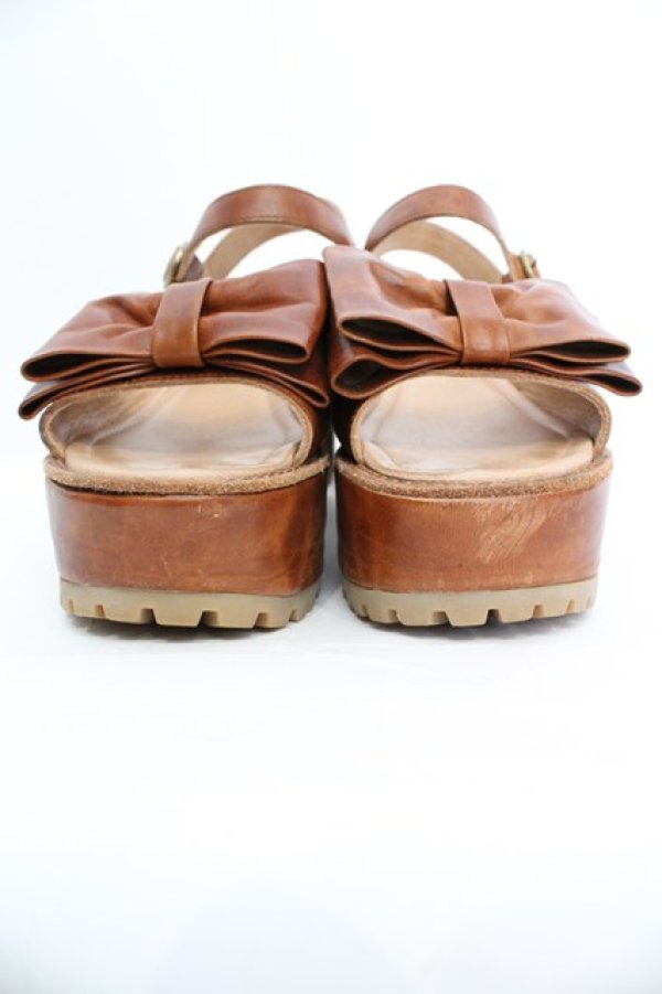 画像3: Jane Marple / オープントゥリボンサンダル 約24cm相当 ライトブラウン O-25-10-31-2004-JM-SH-IG-OS (3)