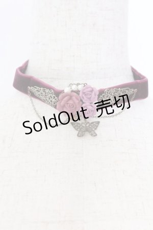 画像: axes femme / ローズブーケチョーカー  ワイン O-25-10-31-2045-AX-AC-OW-ZT487-F004