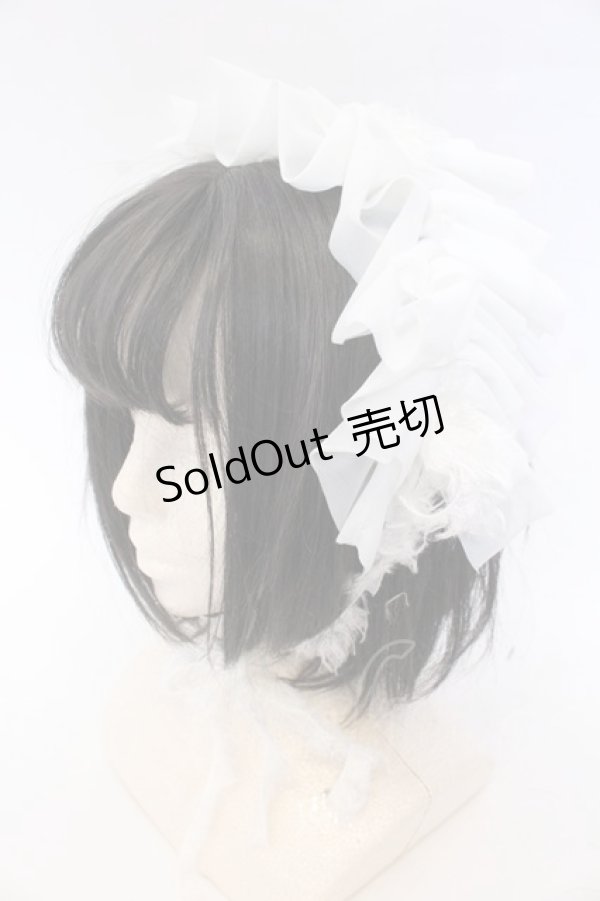 画像1: MARBLE / フリンジリボンフリルヘッドドレス  オフホワイト O-25-10-31-2047-GO-AC-IG-OS (1)