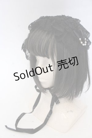 画像: metamorphose / チュールレースヘッドドレス(パールチェーン)  クロ O-25-10-31-2052-ME-AC-IG-OS