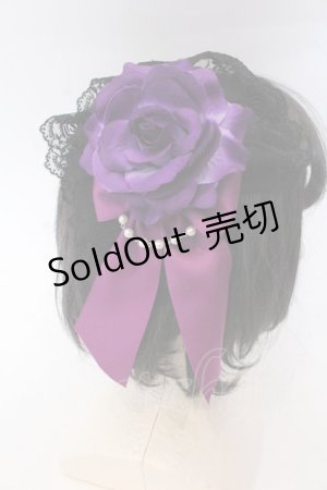 画像: ATELIER PIERROT / 薔薇レースカチューシャ  パープル×ブラック O-25-10-31-2055-EL-AC-IG-OS