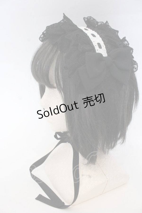 画像1: Vallee lys / Lace Enchantment Headdress  ブラック×ホワイト O-25-10-31-2056-GO-AC-IG-OS (1)