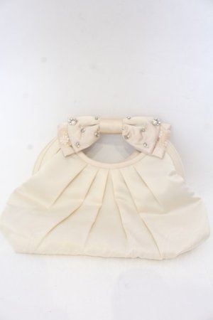 画像: axes femme / リボンパーティーハンドバッグ 270×200×60ｃｍ アイボリー O-25-10-31-2059-AX-BG-IG-OS