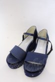 画像1: axes femme POETIQUE / 星座刺繍サンダル L ネイビー O-25-10-31-2060-AX-SH-IG-ZT273 (1)