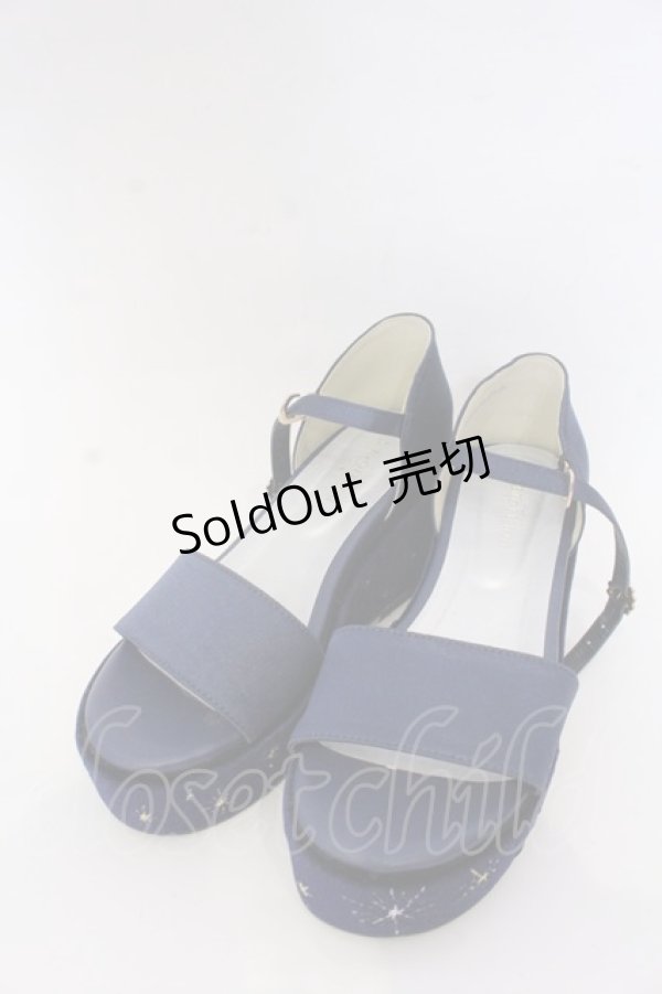 画像1: 【SALE】axes femme POETIQUE / 星座刺繍サンダル L ネイビー O-25-10-31-2060-AX-SH-IG-ZT273 (1)