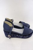 画像4: axes femme POETIQUE / 星座刺繍サンダル L ネイビー O-25-10-31-2060-AX-SH-IG-ZT273 (4)