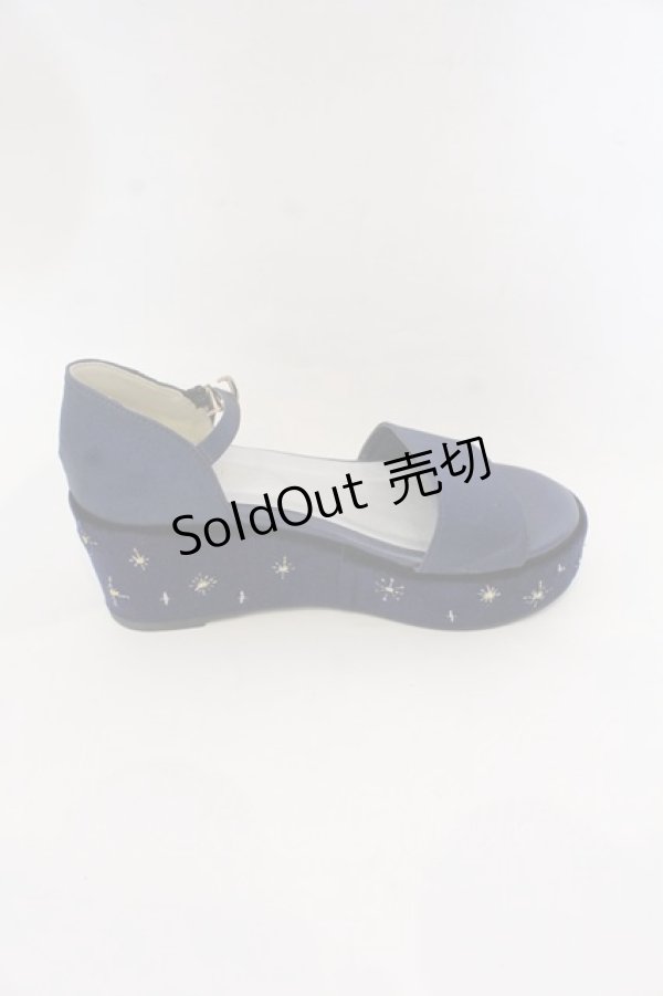 画像5: 【SALE】axes femme POETIQUE / 星座刺繍サンダル L ネイビー O-25-10-31-2060-AX-SH-IG-ZT273 (5)