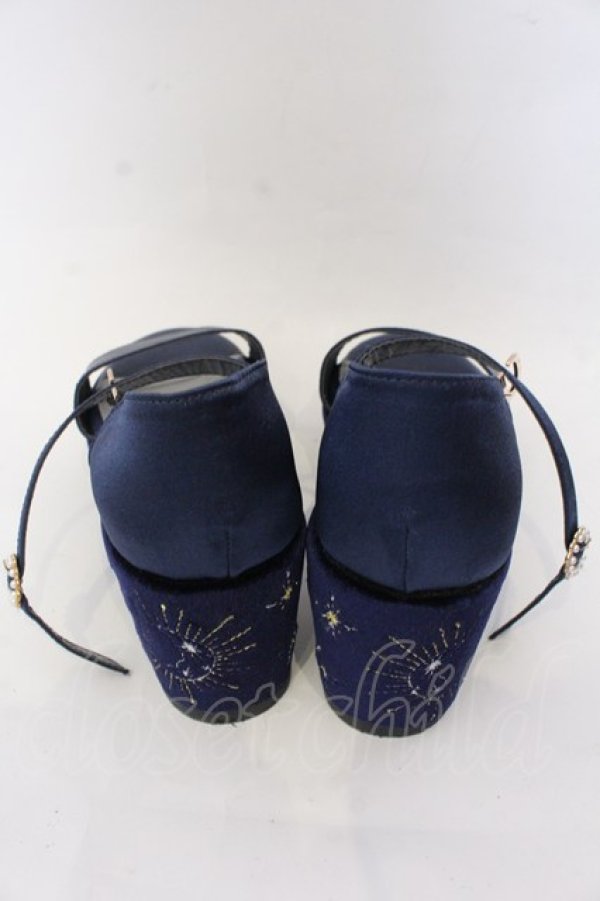 画像6: axes femme POETIQUE / 星座刺繍サンダル L ネイビー O-25-10-31-2060-AX-SH-IG-ZT273 (6)